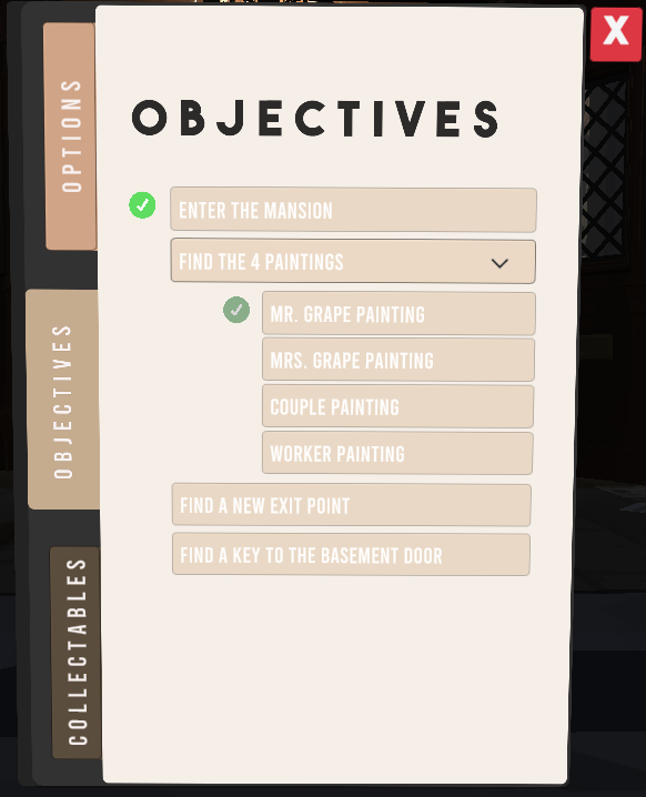 Objectives page